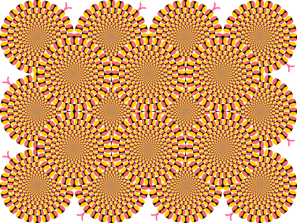 Illusion d&rsquo;optique avec des cercles qui donnent l&rsquo;impression de bouger