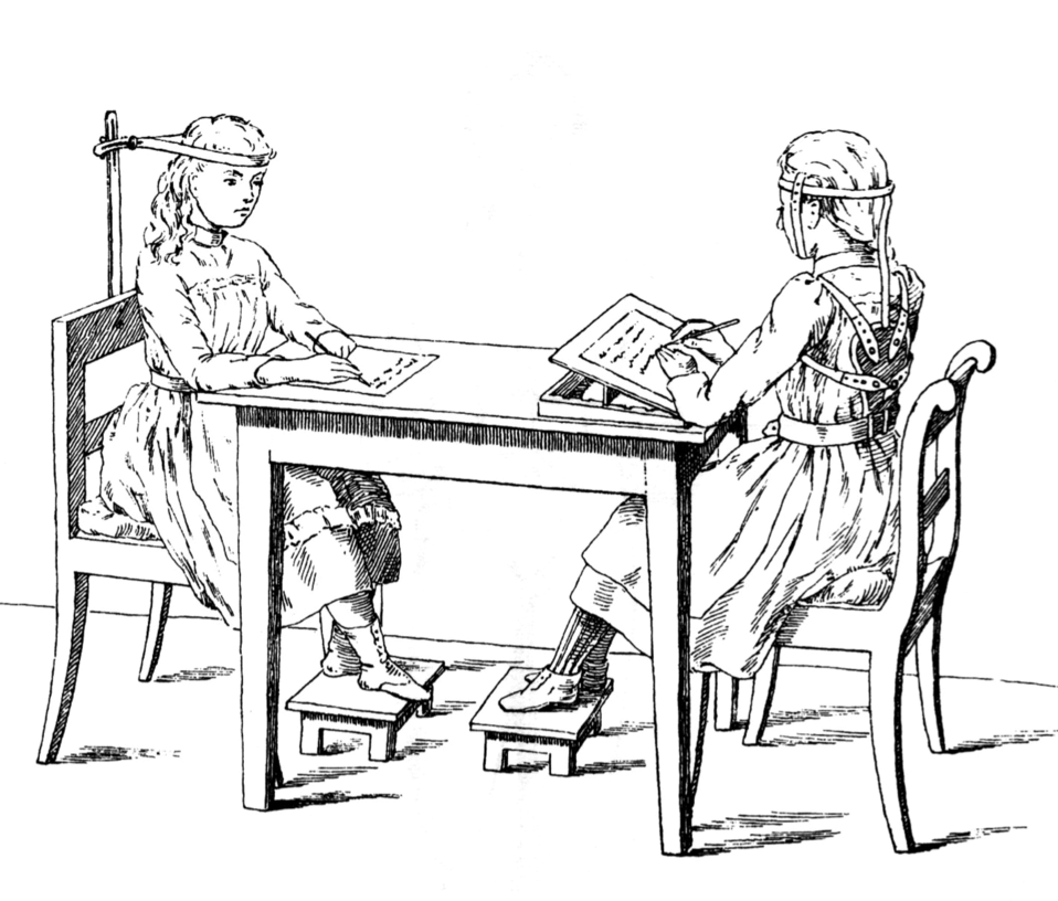 Le médecin allemand Moritz Schreber, inquiet des effets de la révolution industrielle sur la santé et le développement moral des enfants, leur faisait porter des dispositifs étranges autour de la tête.